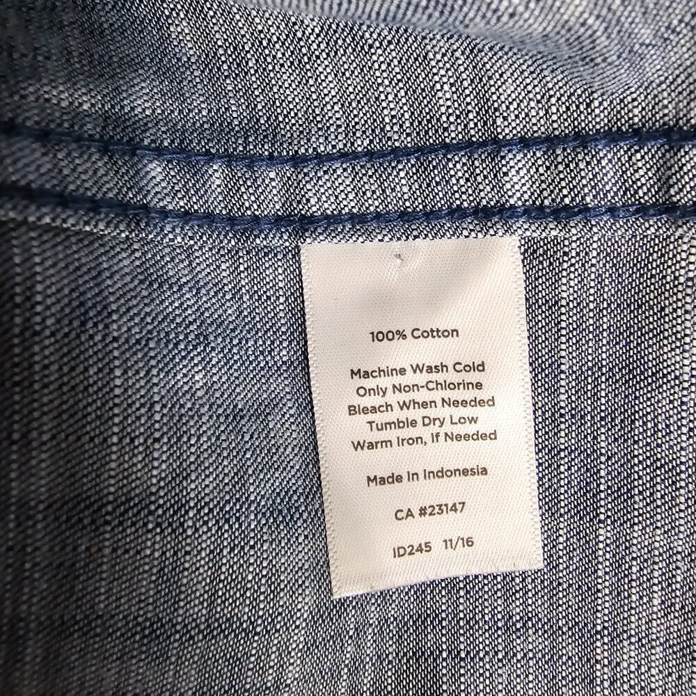 🔥Talbots Chambray Button Down Denim Utility Vest… - image 7